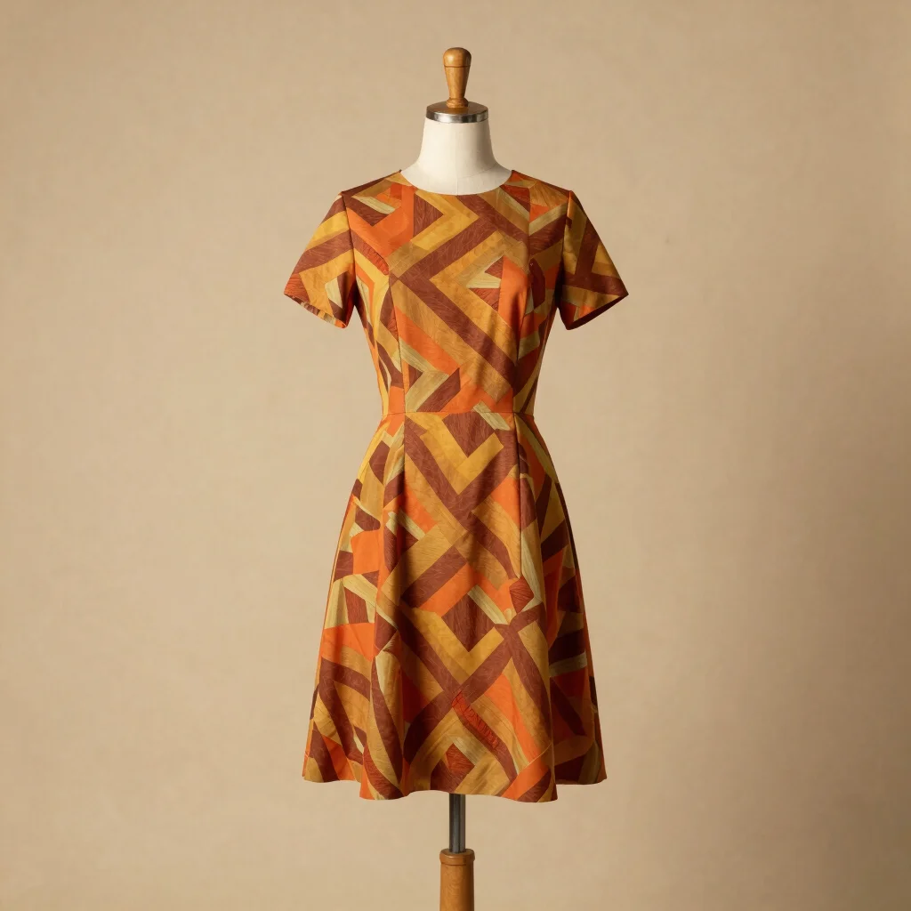 1960s Mod Geometric Shift Dress