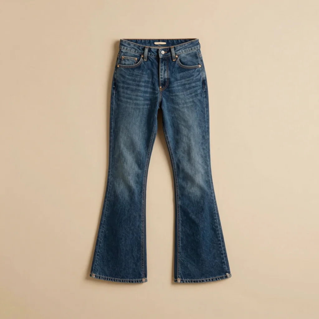 1970s High-Waisted Flare Denim Jeans