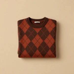 1990s Chunky Argyle Knit Sweater