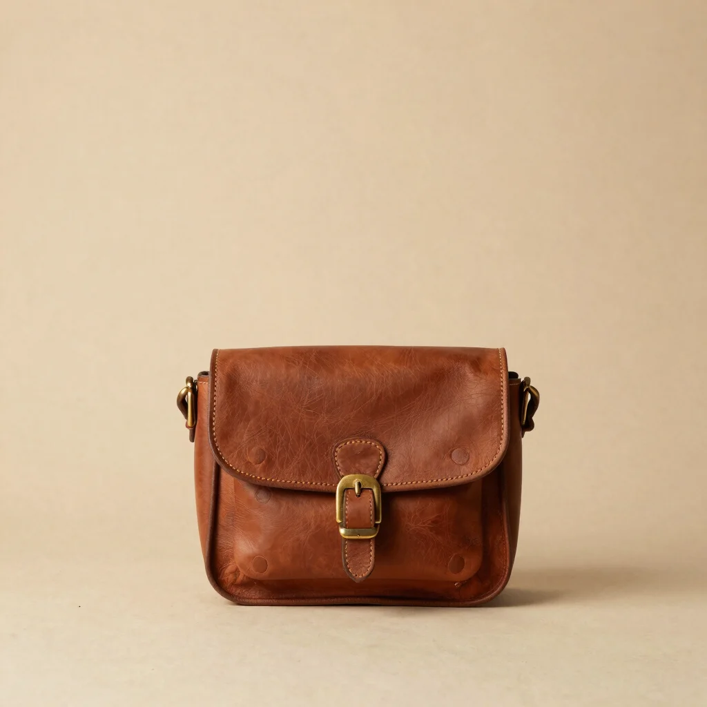 1960s Leather Saddle Bag
