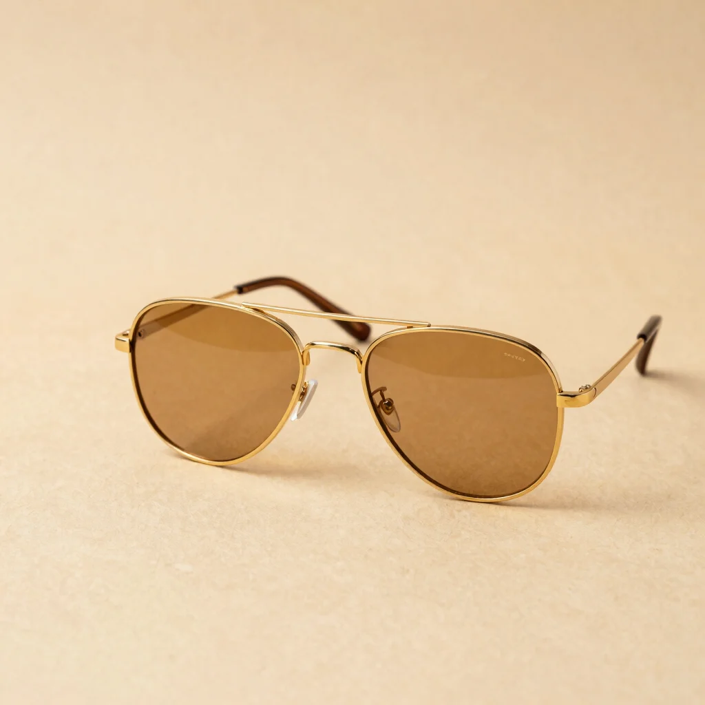 1970s Amber Lens Aviator Sunglasses